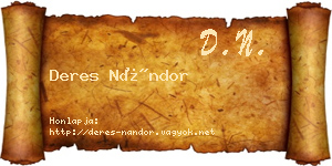Deres Nándor névjegykártya