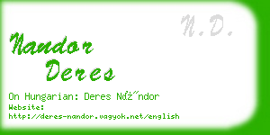 nandor deres business card